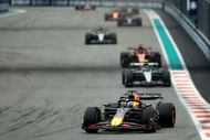Max Verstappen leads Andrea Kimi Antonelli during the F1 Grand Prix of Miami. Source: Getty